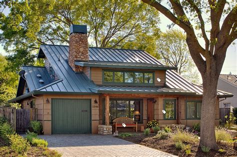 green metal roof on brick house|ranch house with metal roof.